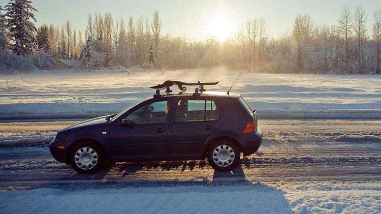 Car on an icy road